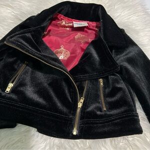 Genuine kids Oshkosh velvet black zip pockets Sz 3t